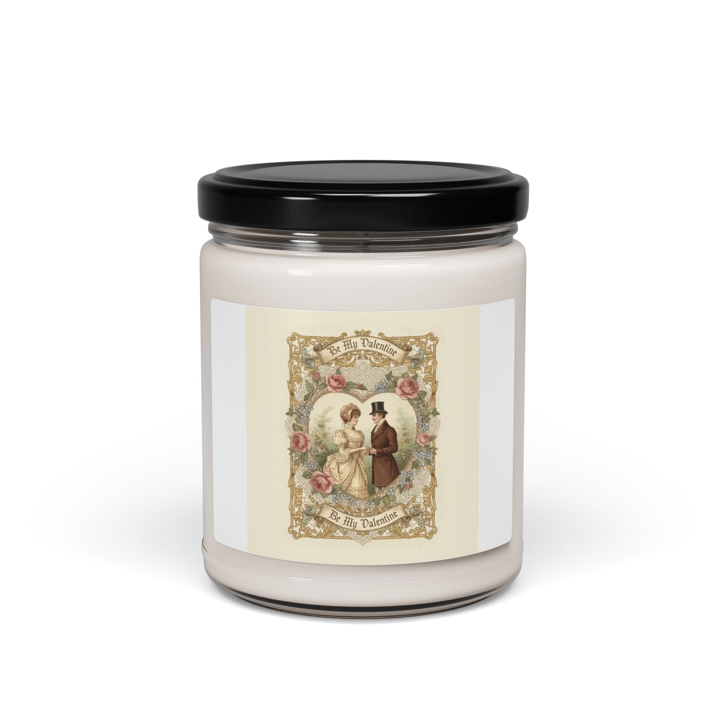 Vintage Romance Label Candle, Soy Jar Candle | Retro Americana, Cream & Teal
