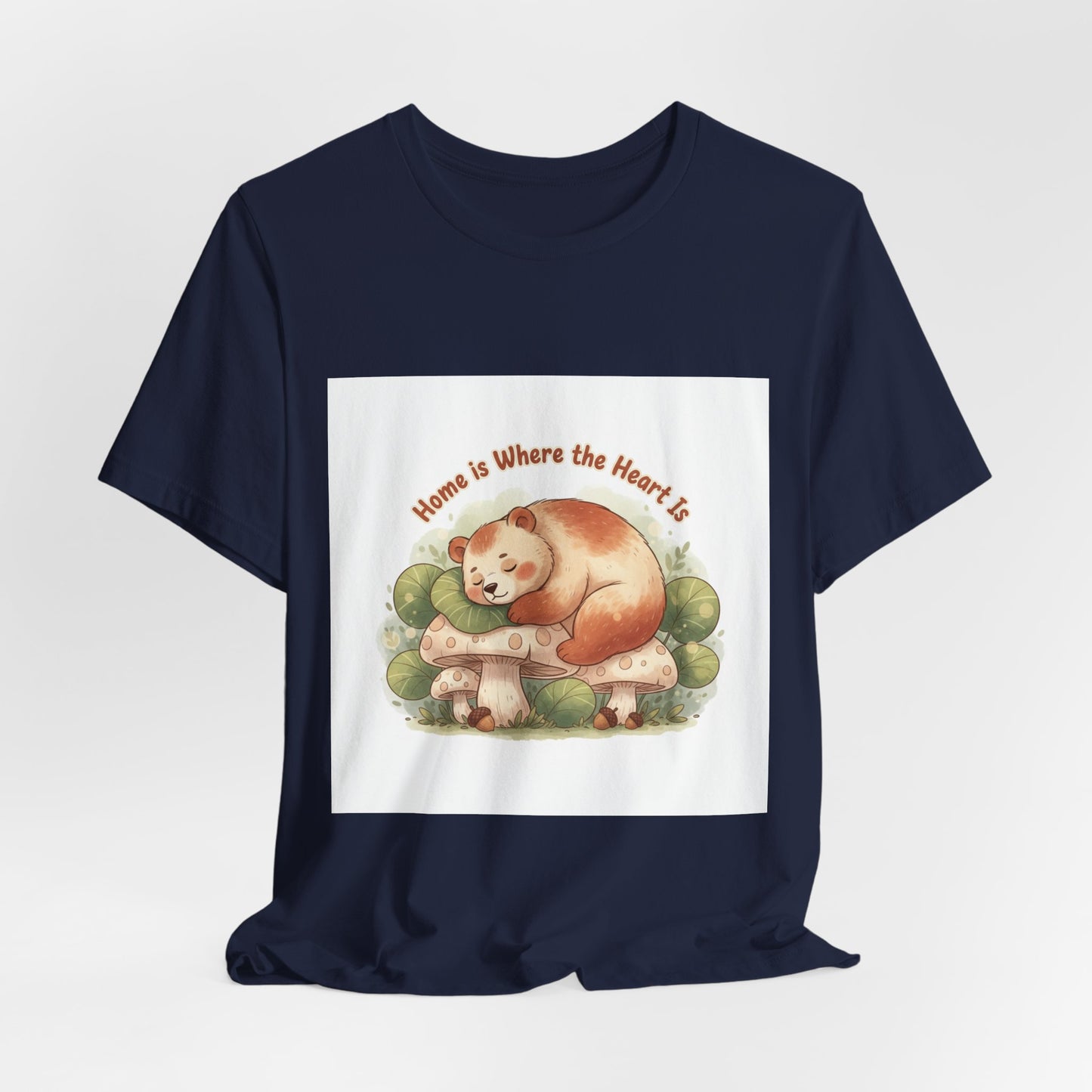 Cozy Sleeping Bear Illustration Tee | cute animal illustration, winter forest art