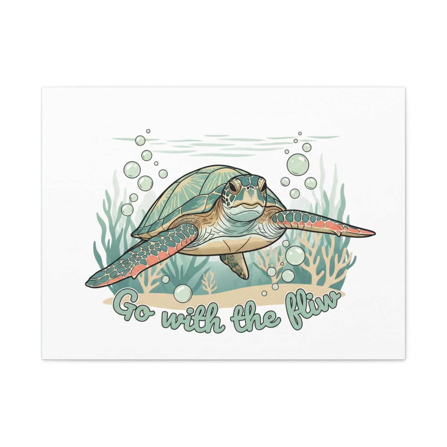 Go with the Flow Turtle Canvas