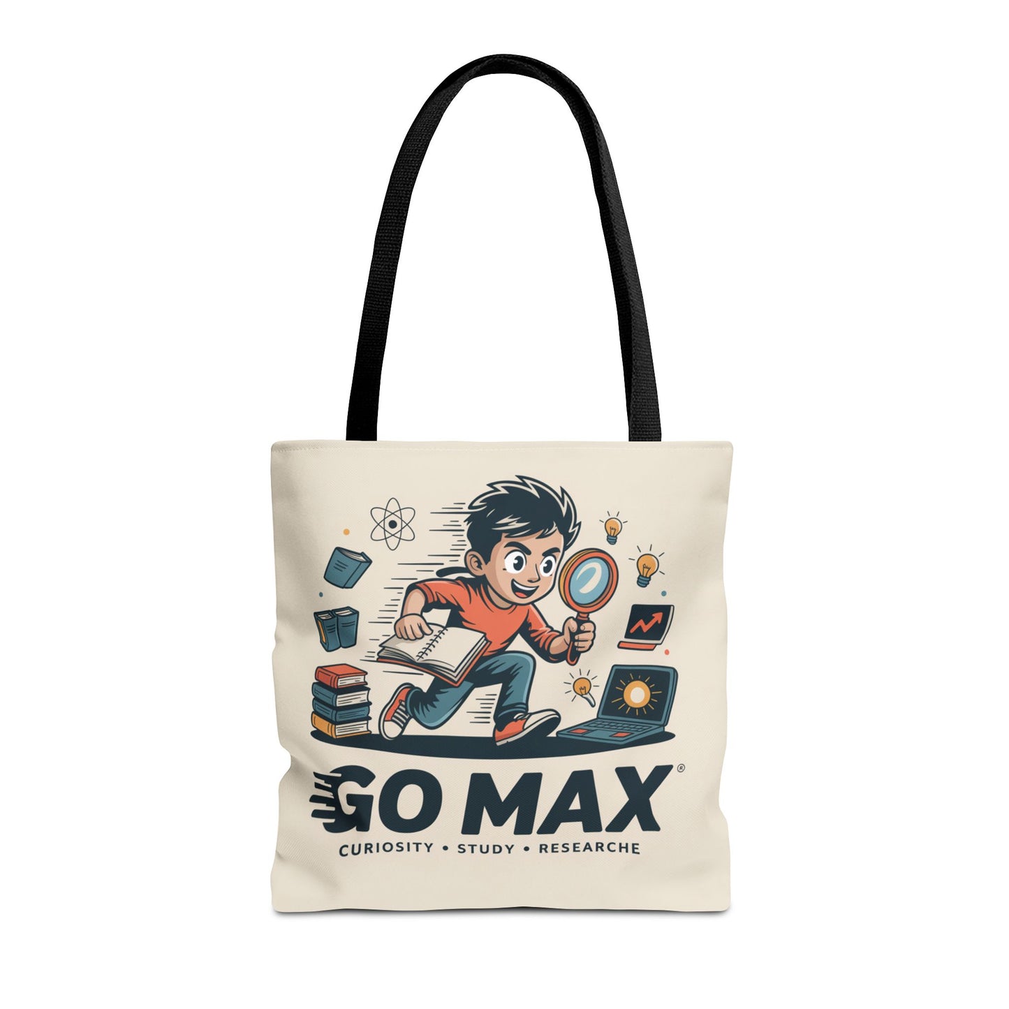 Go Max Study Tote Bag — Curiosity, Research & Learning Canvas Tote