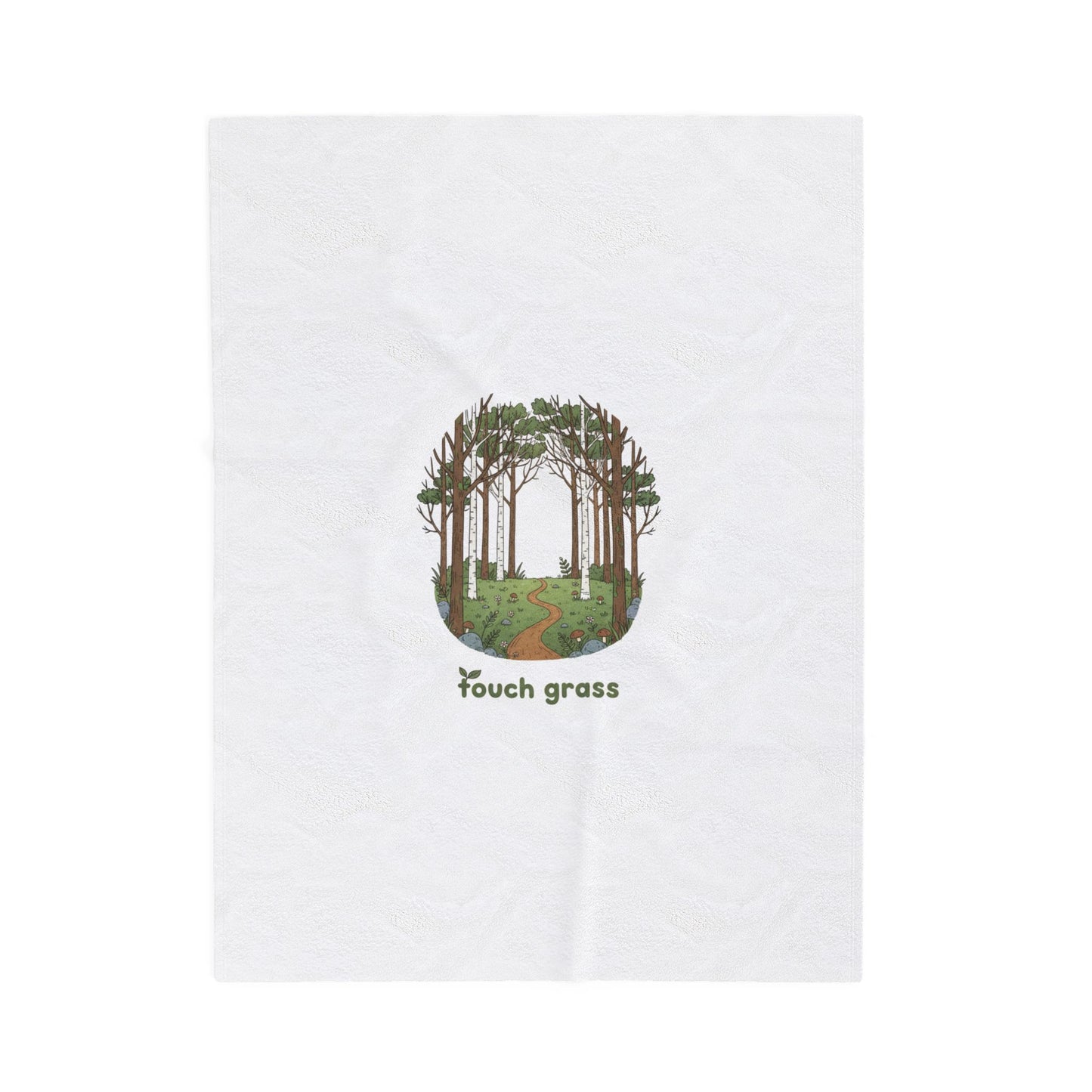 touch grass woodland scene Velveteen Blanket, goblincore mushroom aesthetic