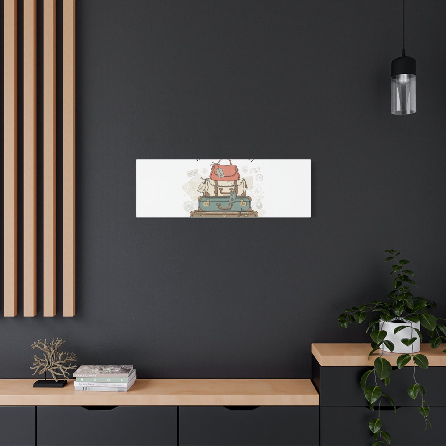 Wander Often Vintage Luggage Stack Canvas, travel stamps | passport stamp wanderlust