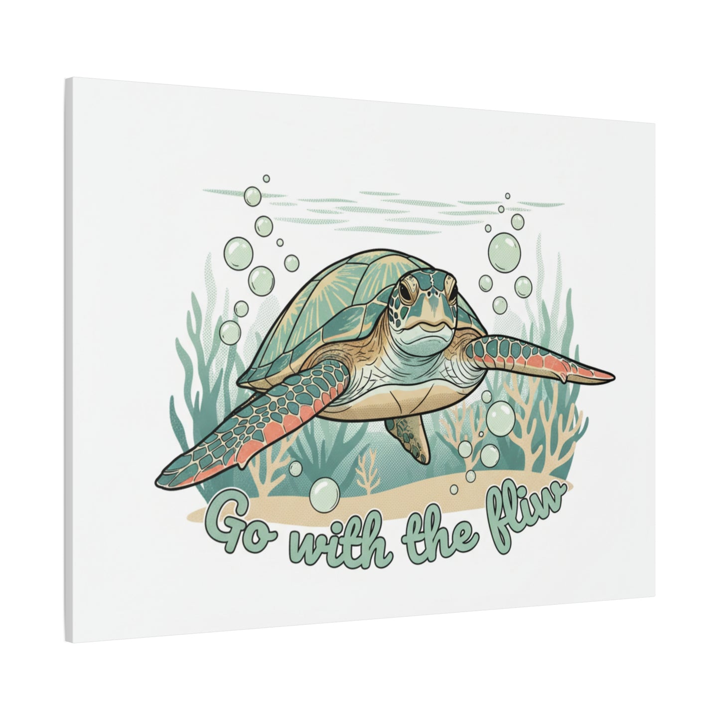 Go with the Flow Turtle Canvas