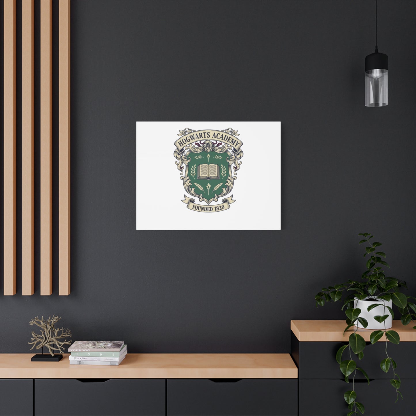 Hogwarts Ivy-Style Emblem Canvas | vintage club logo, old money crest