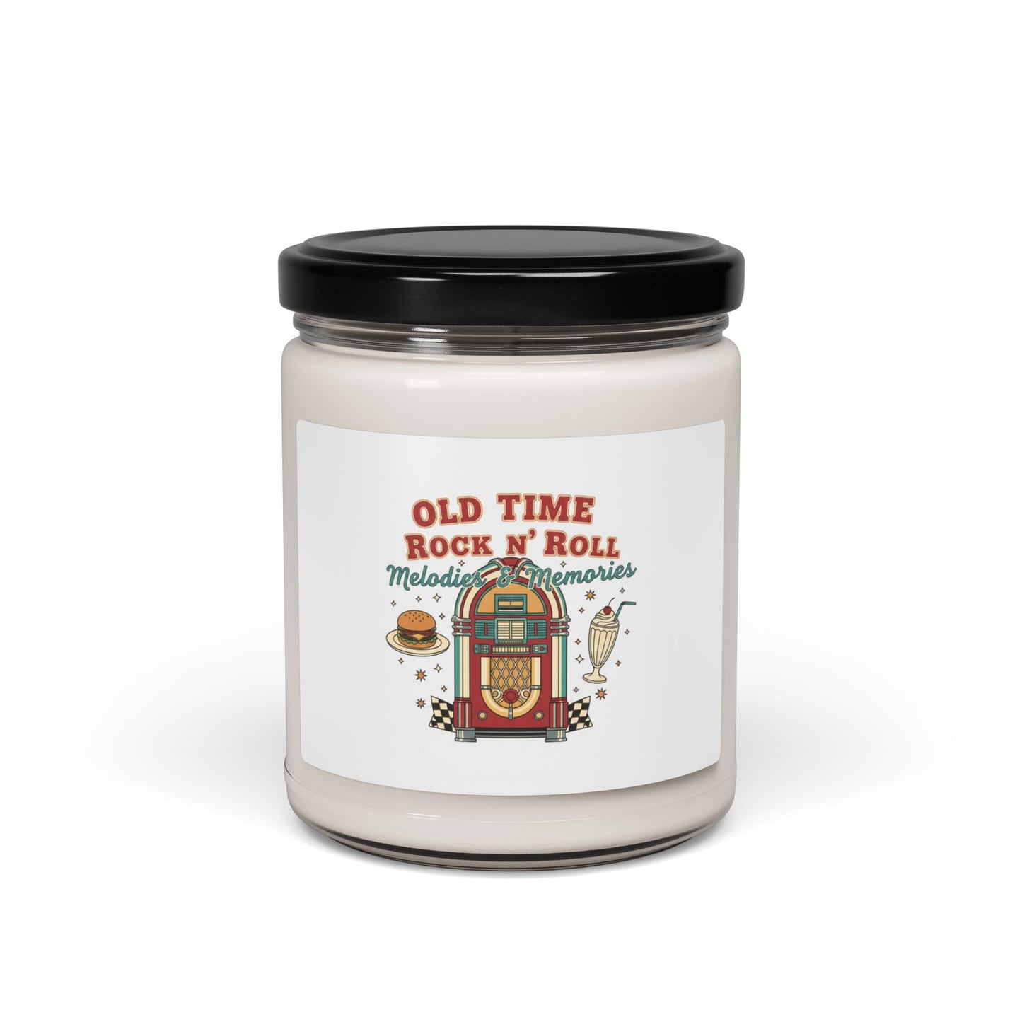 Old Time Rock n' Roll Candle, Retro Americana diner neon, vintage jukebox soy