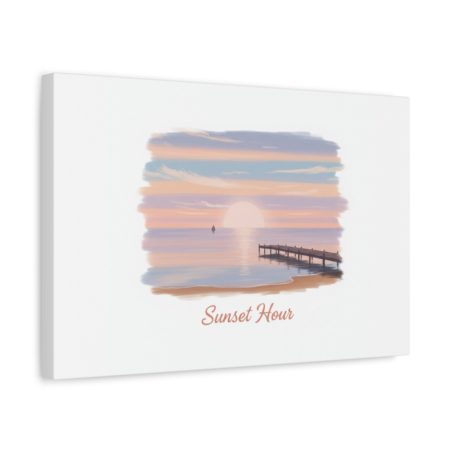 Sunset Hour Canvas, Matte Stretched 1.25" | Minimal Luxe Gold Accent