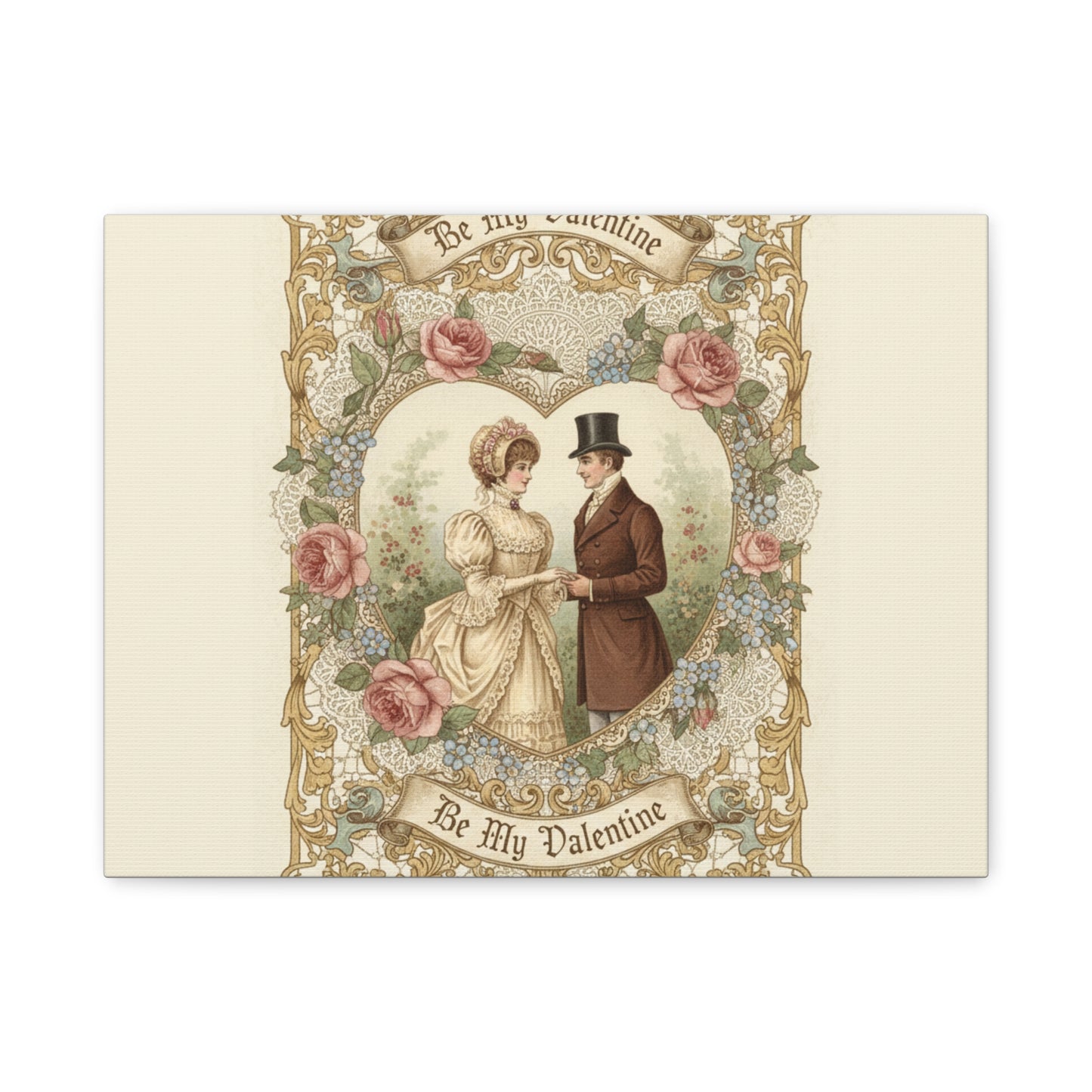 Victorian Valentine Print Canvas | Retro Americana, Vintage Romance
