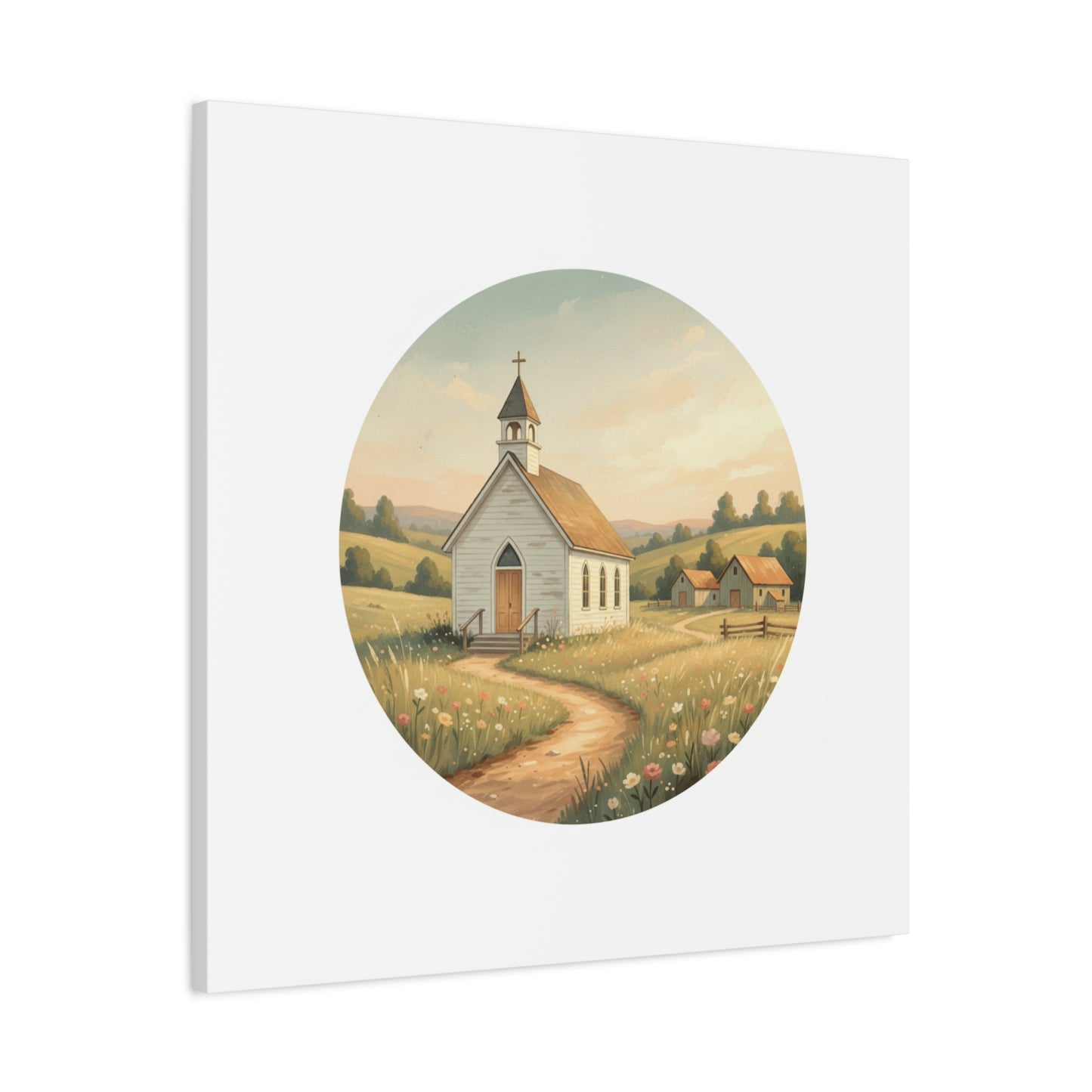Country Church Matte Canvas, Stretched, 1.25"