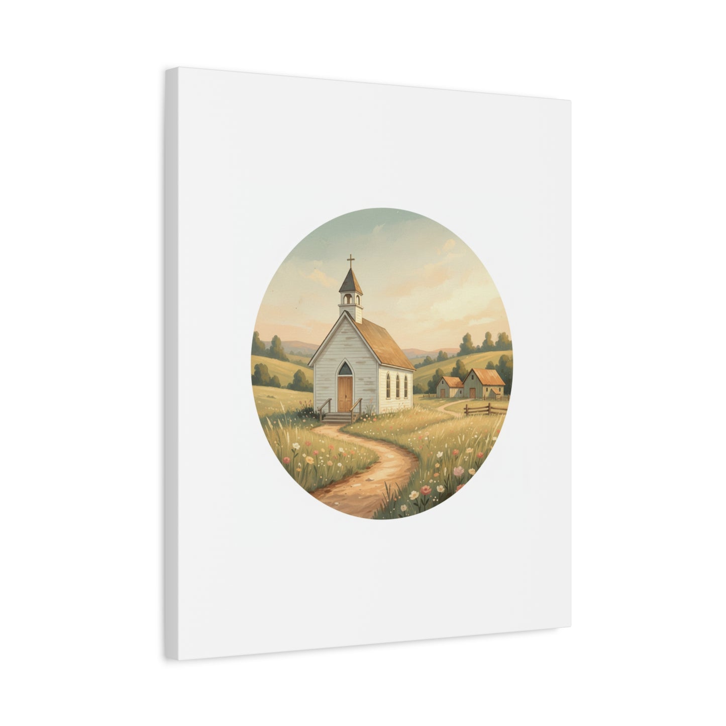 Country Church Matte Canvas, Stretched, 1.25"