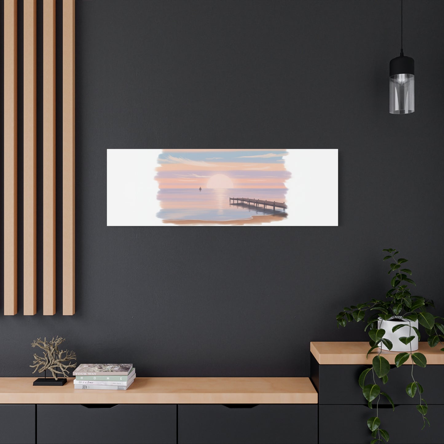 Sunset Hour Canvas, Matte Stretched 1.25" | Minimal Luxe Gold Accent