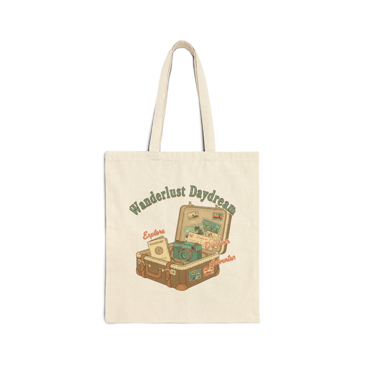 Wanderlust Daydream Vintage Postcard Tote | travel stamps, passport stamp