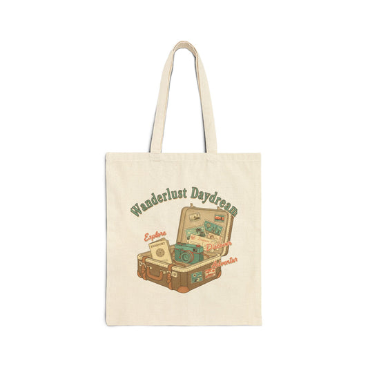 Wanderlust Daydream Vintage Postcard Tote | travel stamps, passport stamp