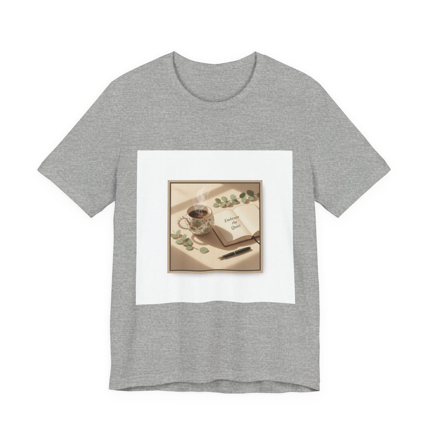 quiet mornings journaling tee | sunrise decor, minimalist coffee art