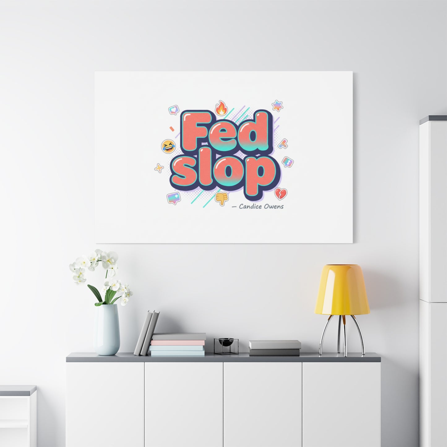 Fed Slop Canvas, Stretched Matte Print | Gen-Z Slang, Meme Text