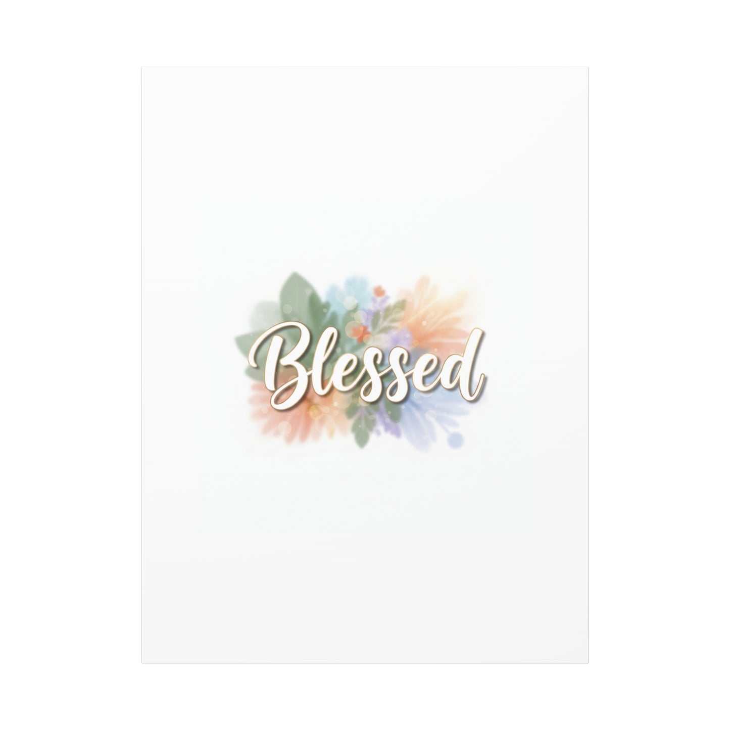Blessed Floral Script Canvas