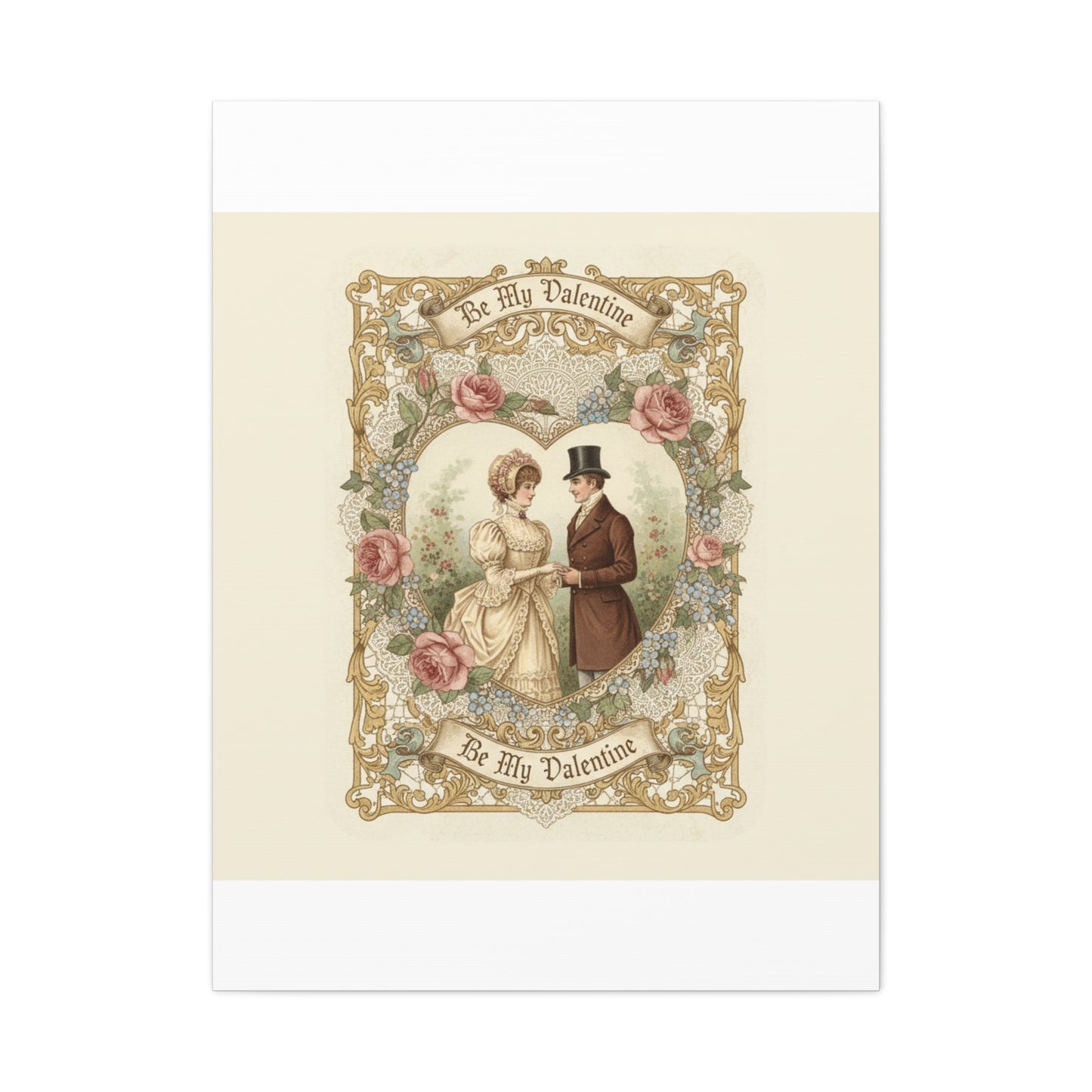 Victorian Valentine Print Canvas | Retro Americana, Vintage Romance