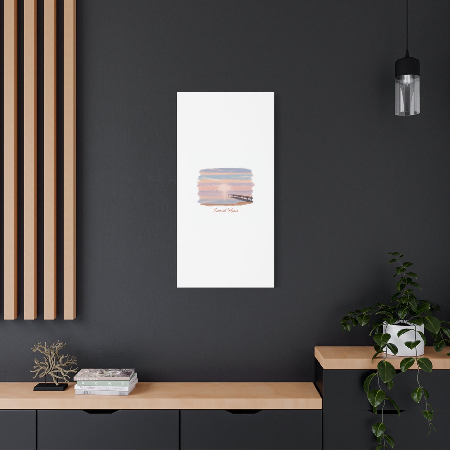 Sunset Hour Canvas, Matte Stretched 1.25" | Minimal Luxe Gold Accent