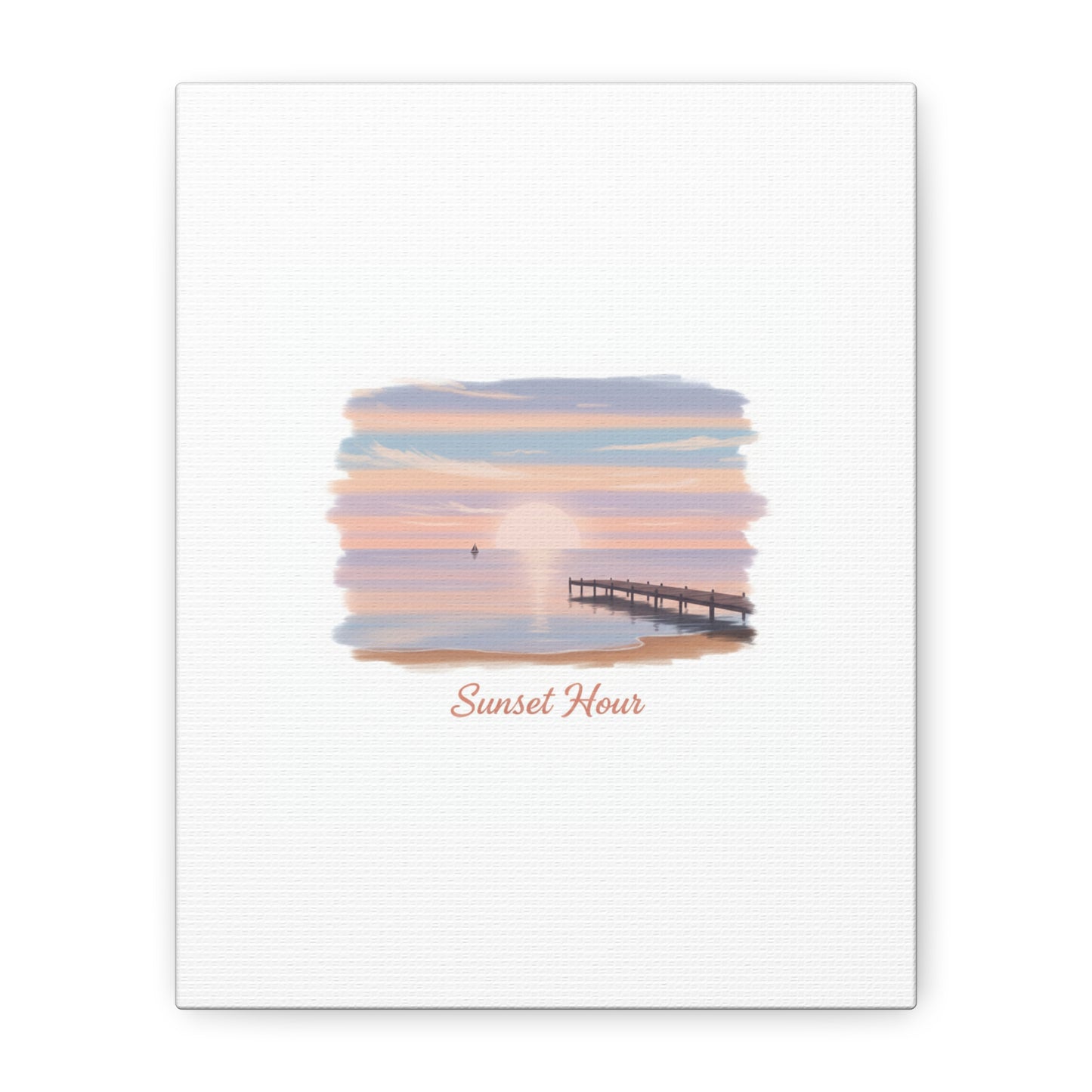 Sunset Hour Canvas, Matte Stretched 1.25" | Minimal Luxe Gold Accent