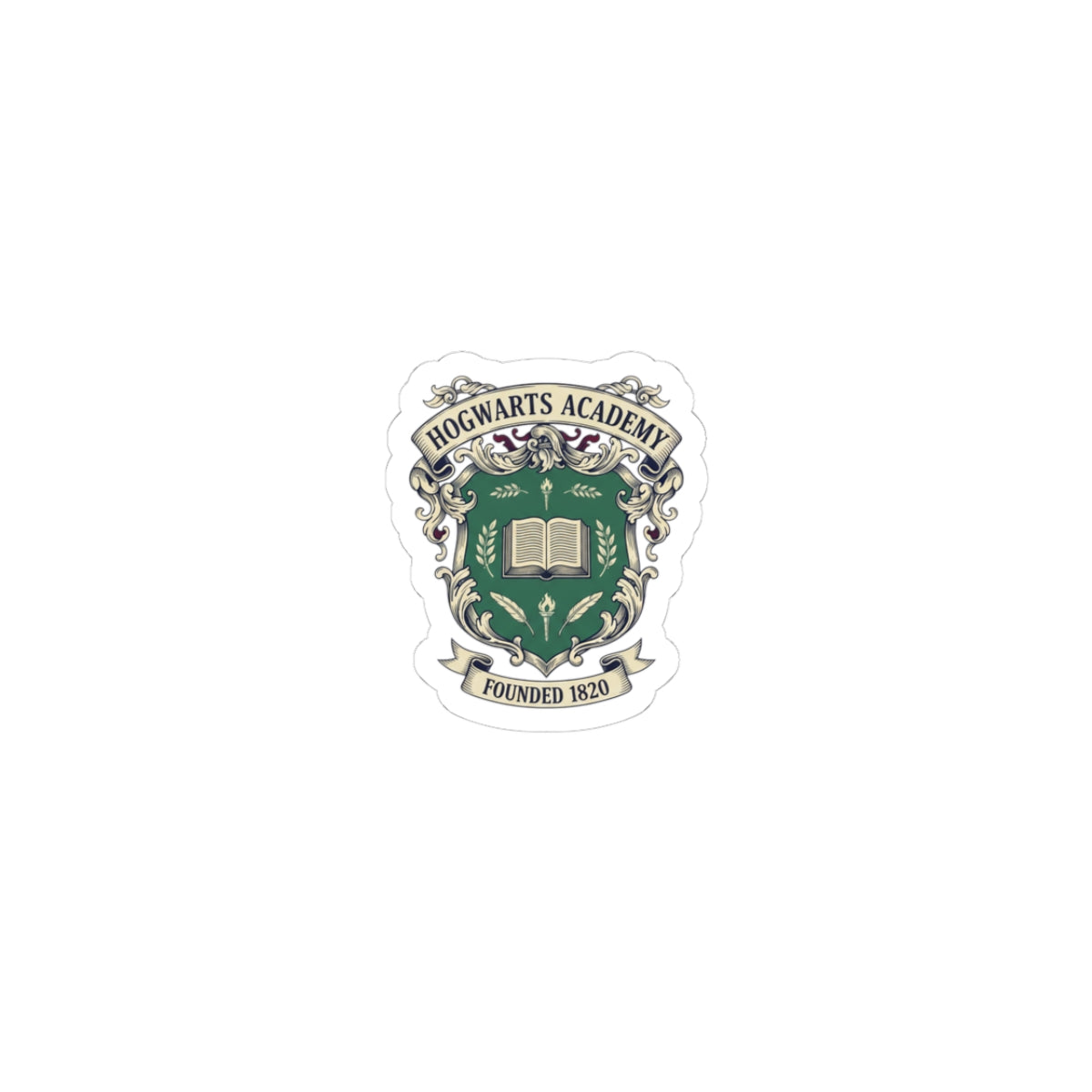 Hogwarts Ivy-Style Crest Kiss-Cut Stickers | Old Money Collegiate Emblem