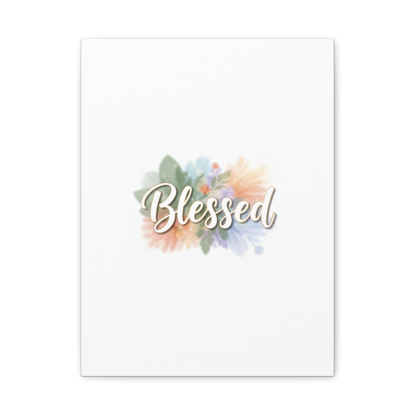 Blessed Floral Script Canvas