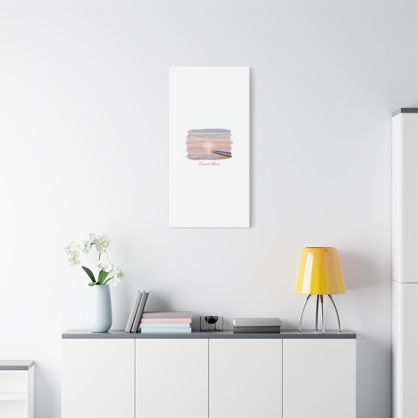 Sunset Hour Canvas, Matte Stretched 1.25" | Minimal Luxe Gold Accent