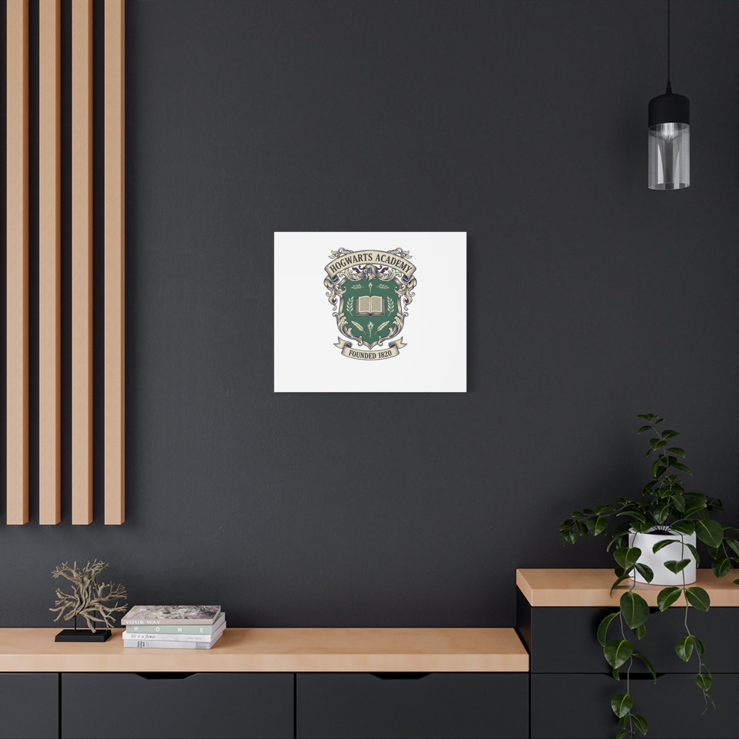 Hogwarts Ivy-Style Emblem Canvas | vintage club logo, old money crest