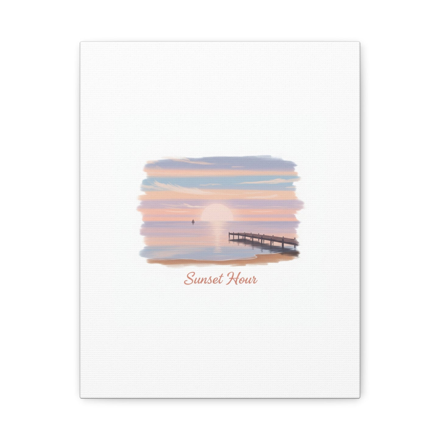 Sunset Hour Canvas, Matte Stretched 1.25" | Minimal Luxe Gold Accent