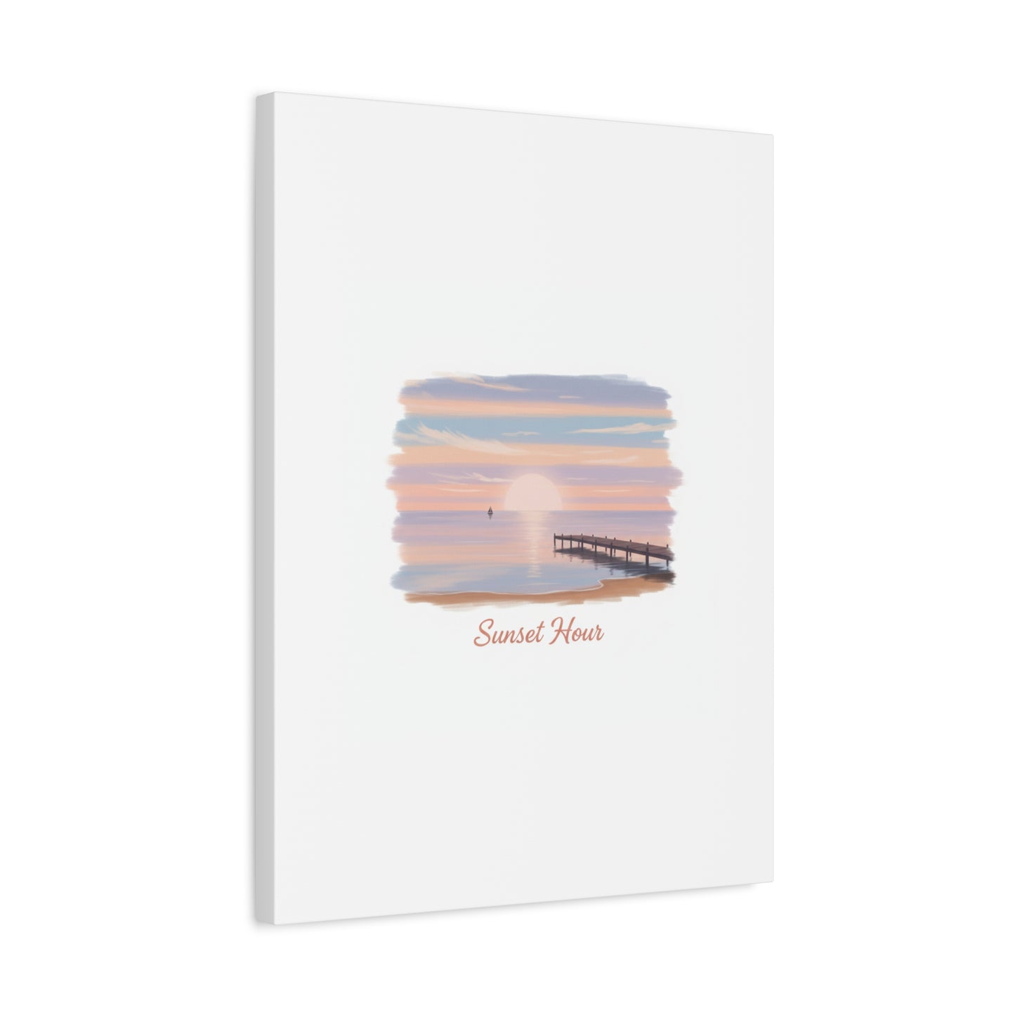 Sunset Hour Canvas, Matte Stretched 1.25" | Minimal Luxe Gold Accent