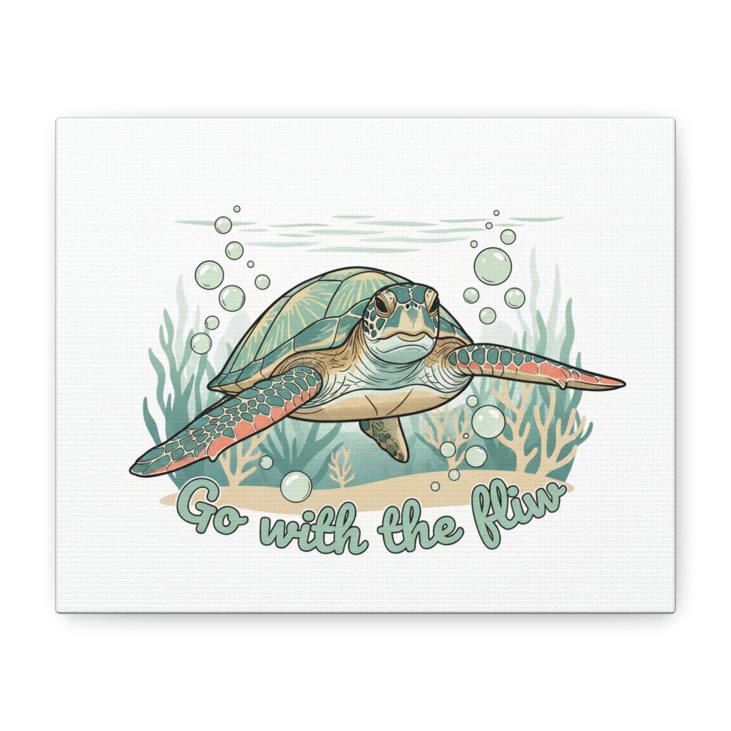 Go with the Flow Turtle Canvas