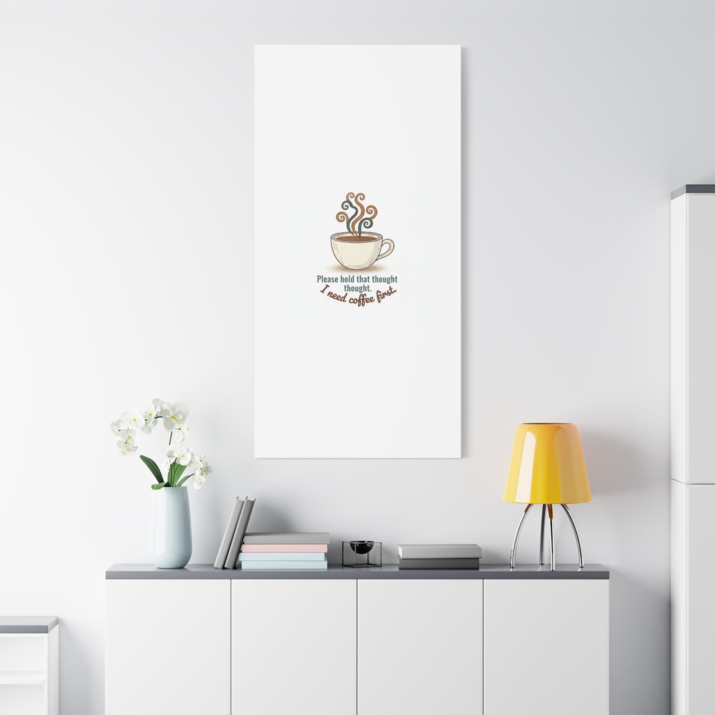 I Need Coffee First Canvas | Coffee Lover Wall Art, Cozy Drink Decor
