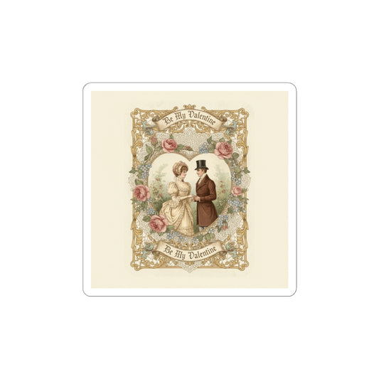 Vintage Valentine Illustration Kiss-Cut Stickers | Retro Americana, Victorian Romance
