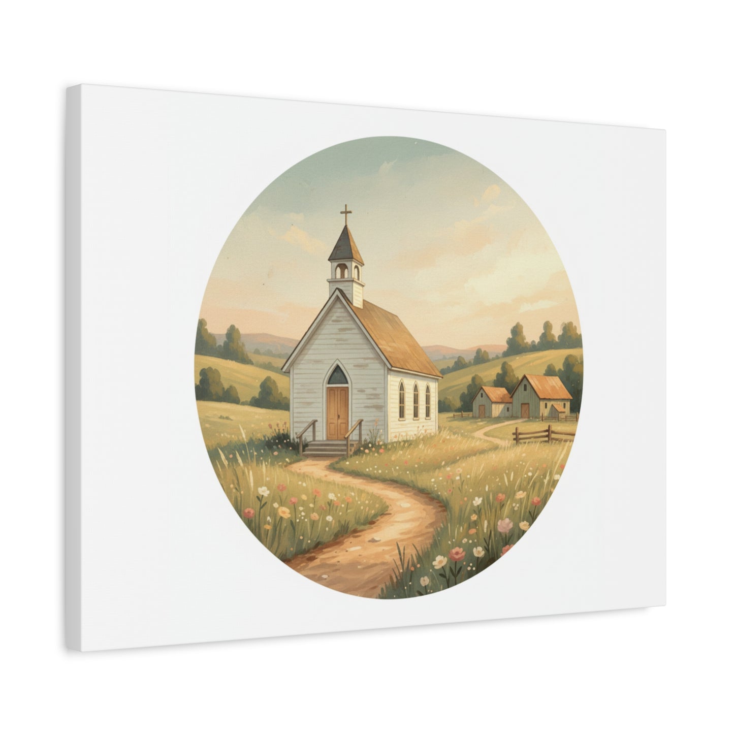 Country Church Matte Canvas, Stretched, 1.25"