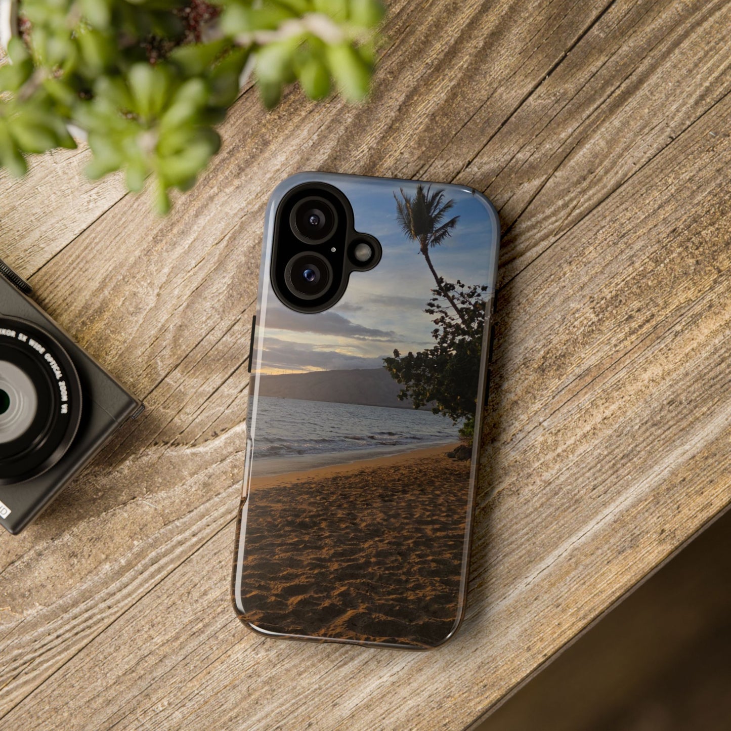 Tropical Beach Phone Case — Sunset Palm Shore Tough Case