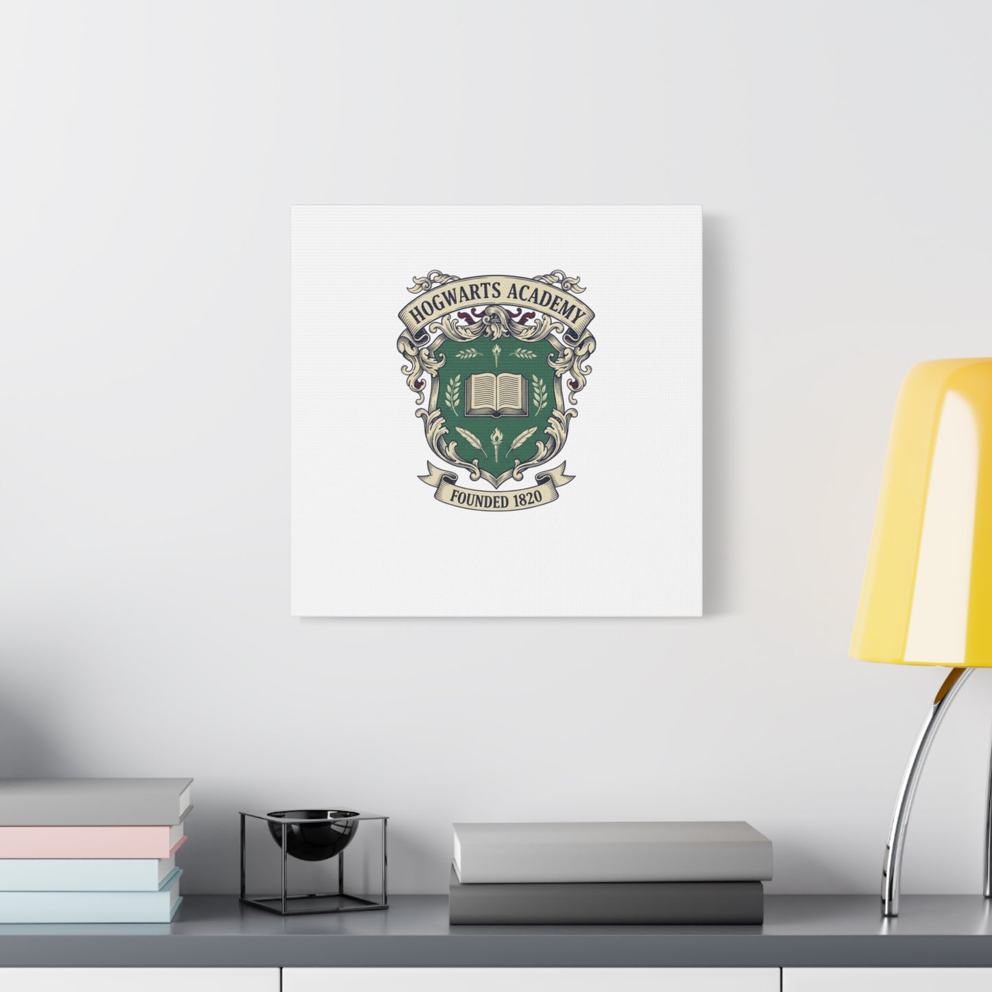 Hogwarts Ivy-Style Emblem Canvas | vintage club logo, old money crest