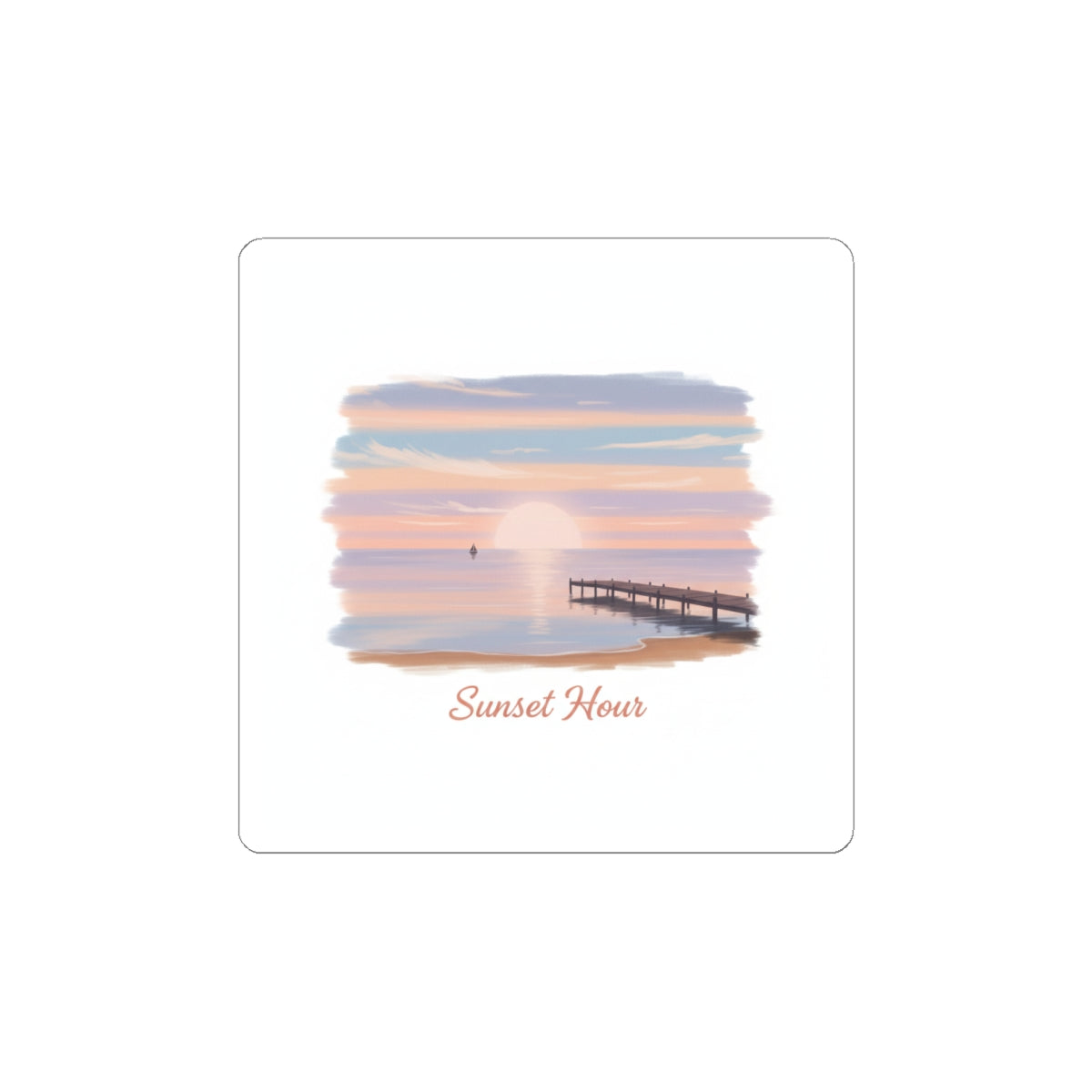 Sunset Hour Sticker | Quiet Luxury, Minimal Gold Accents