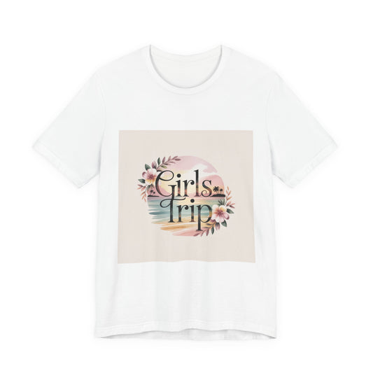 Girls Trip Tee | pastel vintage beach graphic, gentle affirmation