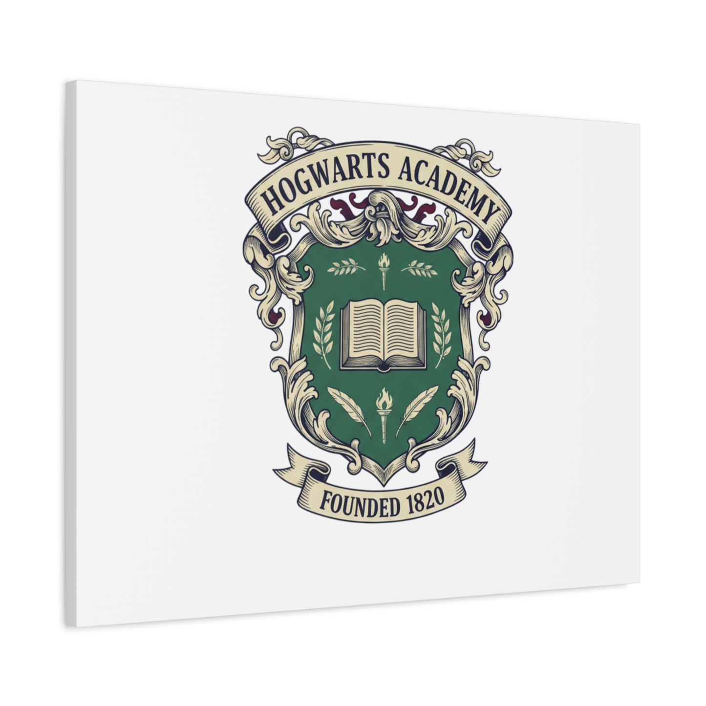 Hogwarts Ivy-Style Emblem Canvas | vintage club logo, old money crest