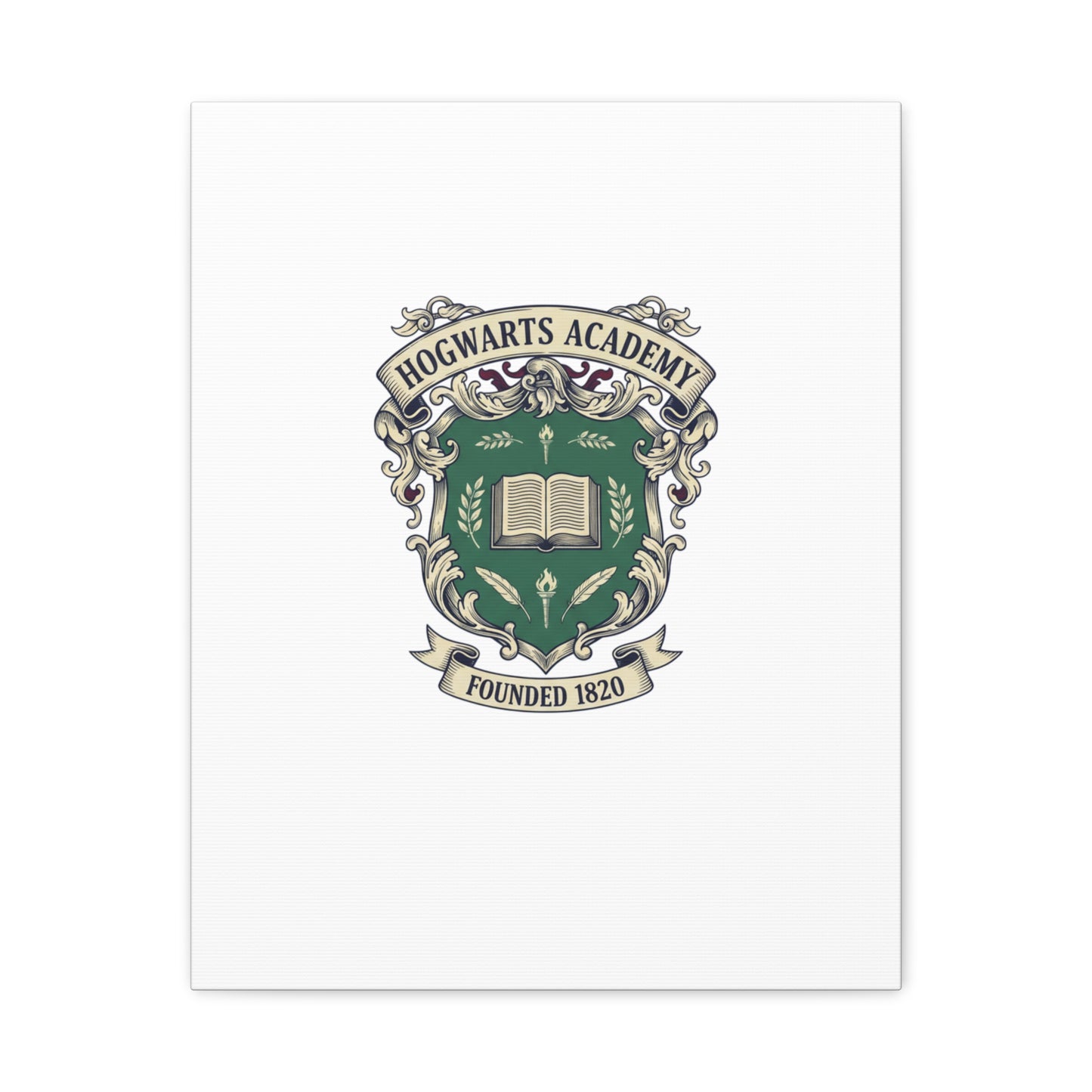 Hogwarts Ivy-Style Emblem Canvas | vintage club logo, old money crest