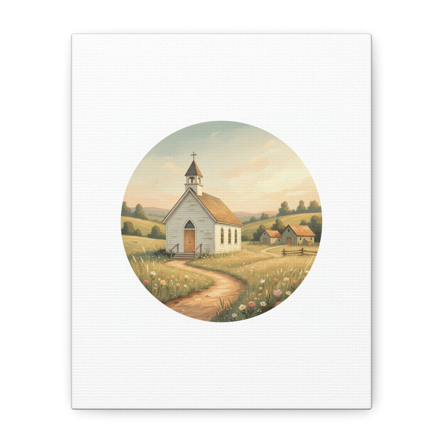 Country Church Matte Canvas, Stretched, 1.25"