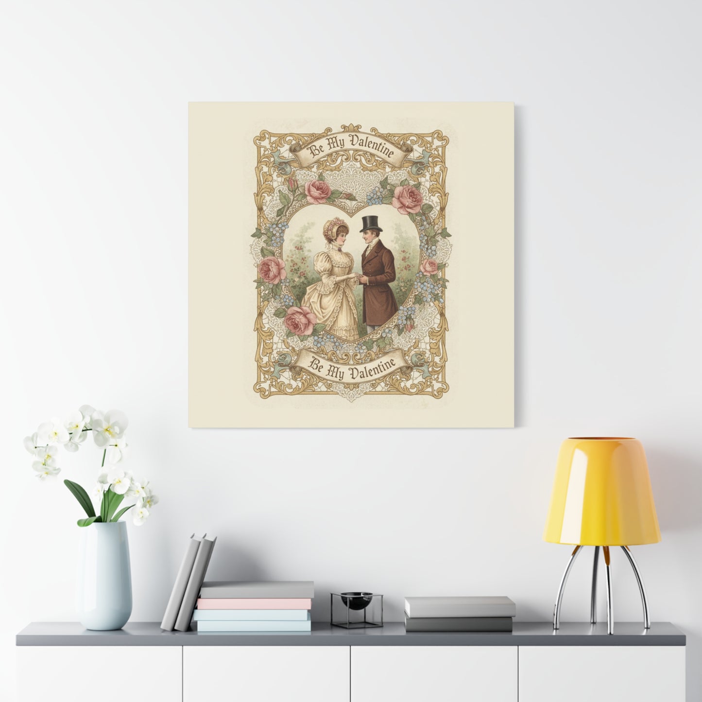 Victorian Valentine Print Canvas | Retro Americana, Vintage Romance