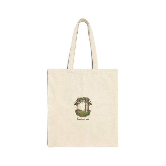 Forest Circle Mushroom Aesthetic Tote | goblincore art, cottagecore canvas