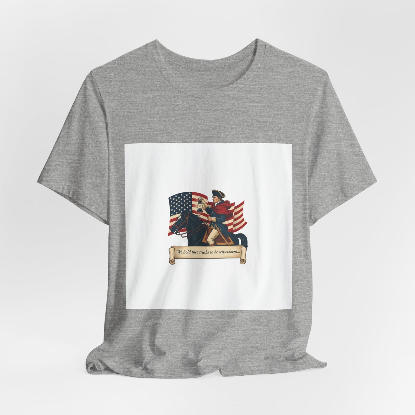 Patriotic Rider Tee | vintage Americana emblem, minimal crest, nature symbols