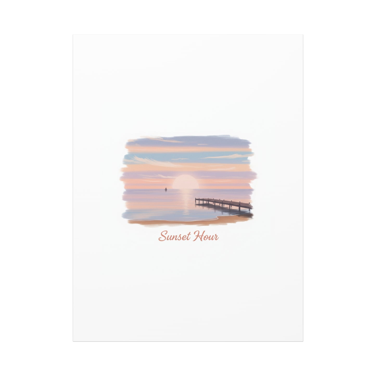 Sunset Hour Canvas, Matte Stretched 1.25" | Minimal Luxe Gold Accent