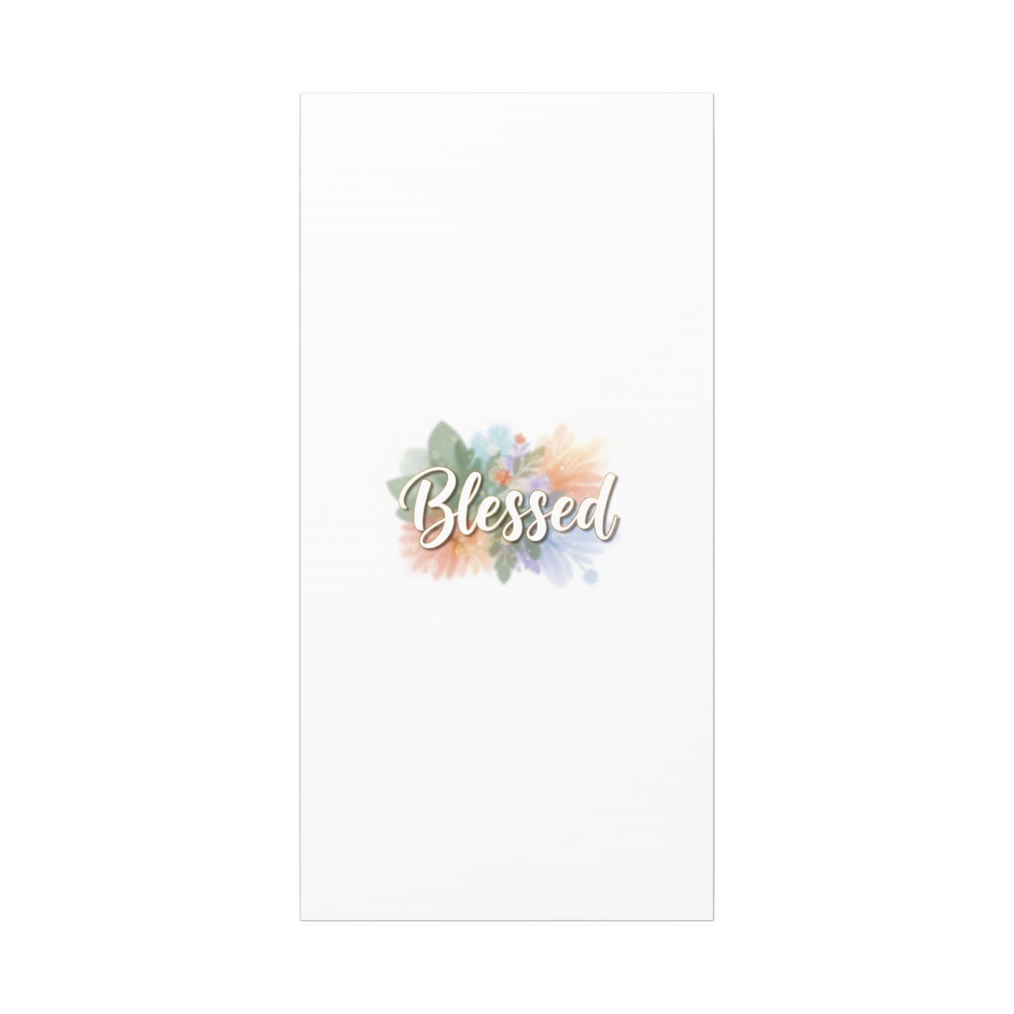 Blessed Floral Script Canvas