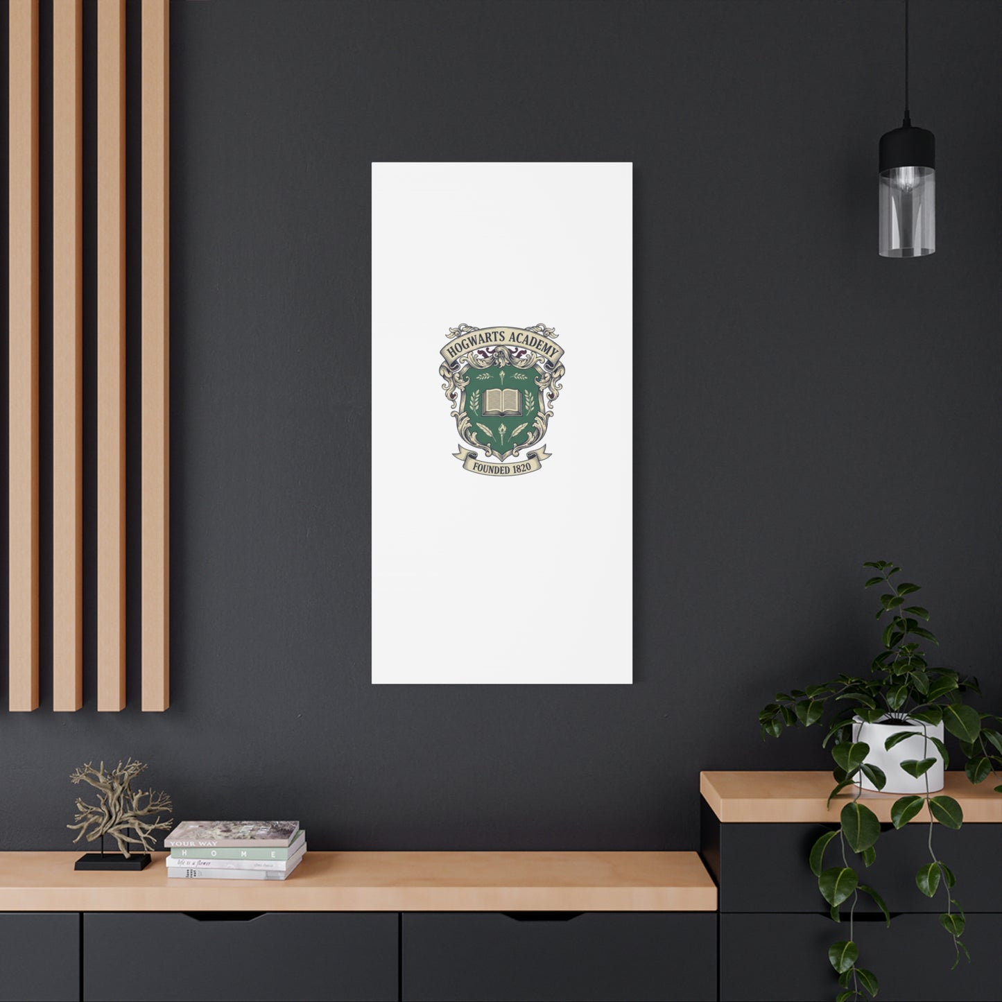 Hogwarts Ivy-Style Emblem Canvas | vintage club logo, old money crest