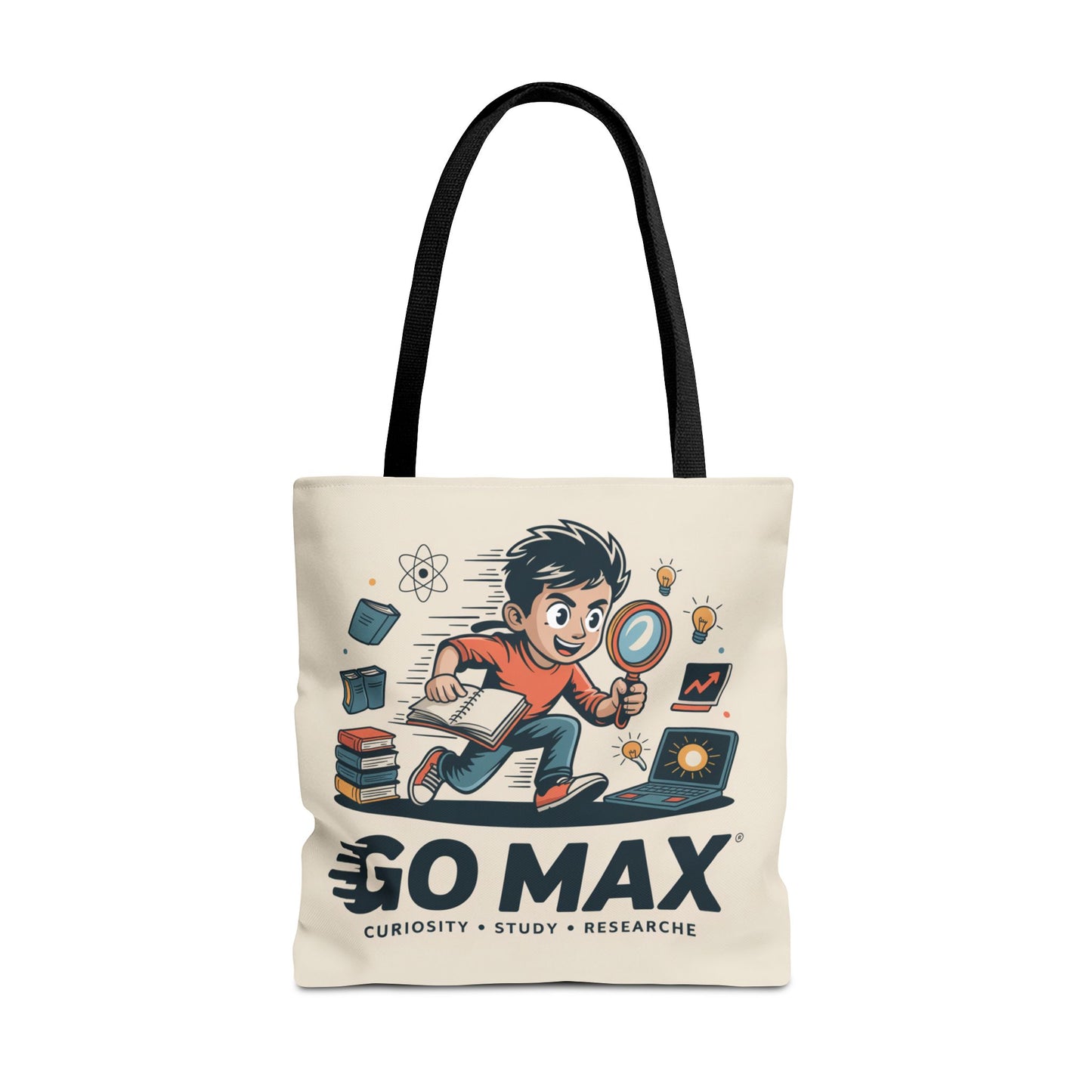 Go Max Study Tote Bag — Curiosity, Research & Learning Canvas Tote