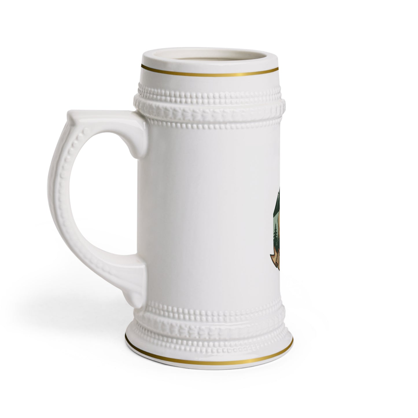 Montana Elk Ceramic Beer Stein Mug — Rustic Mountain Elk Design