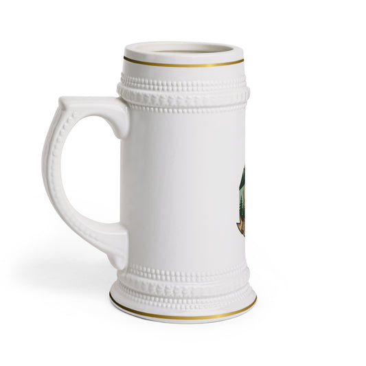 Montana Elk Ceramic Beer Stein Mug — Rustic Mountain Elk Design
