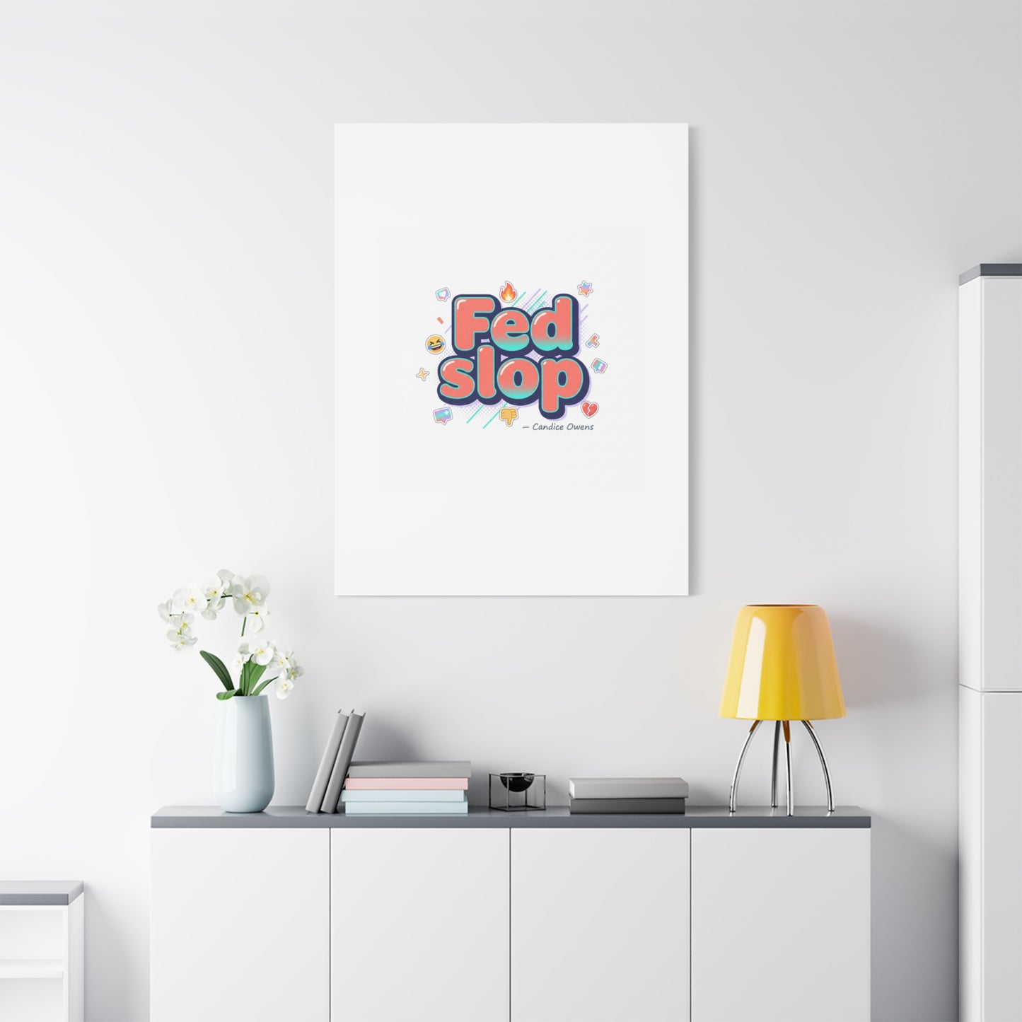 Fed Slop Canvas, Stretched Matte Print | Gen-Z Slang, Meme Text