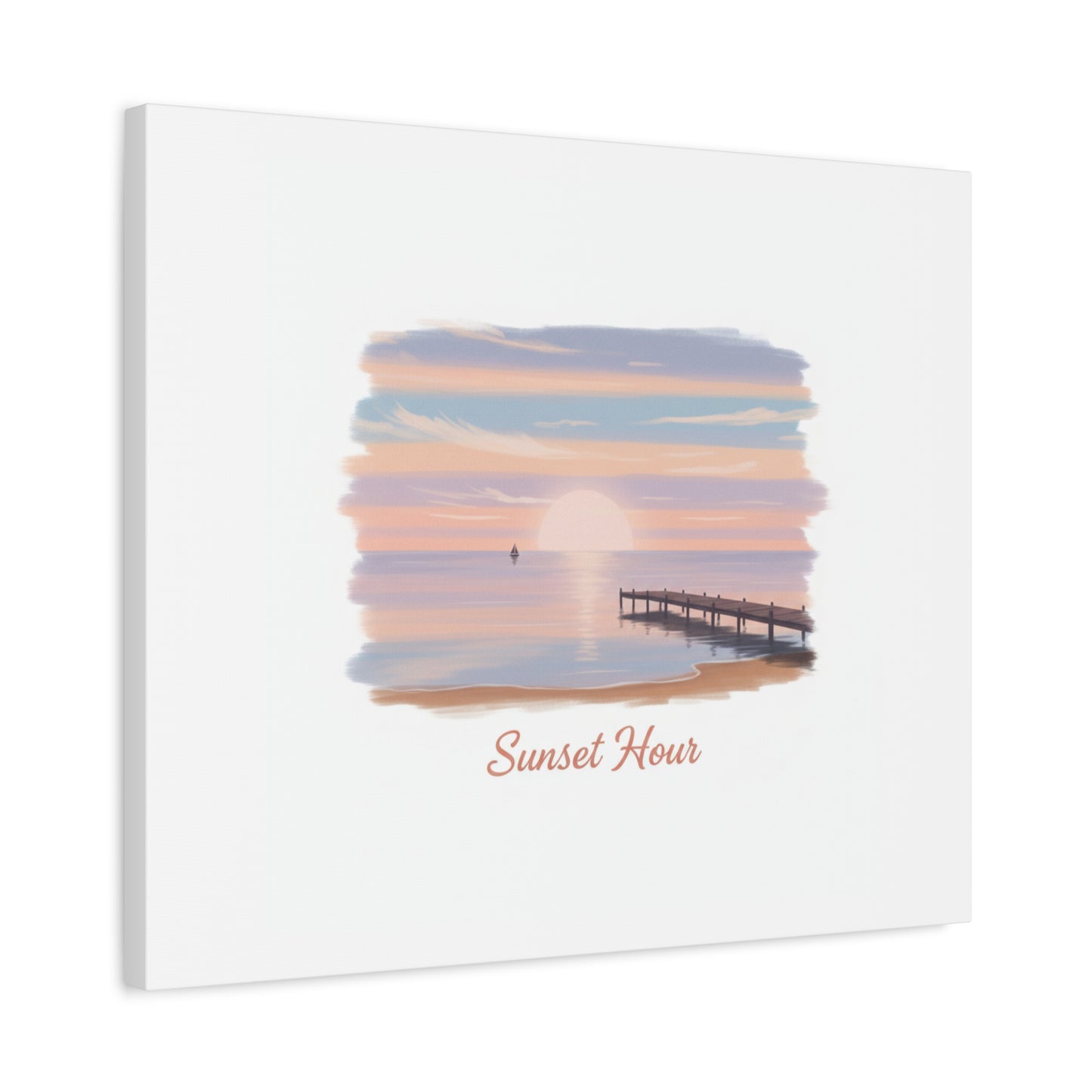 Sunset Hour Canvas, Matte Stretched 1.25" | Minimal Luxe Gold Accent